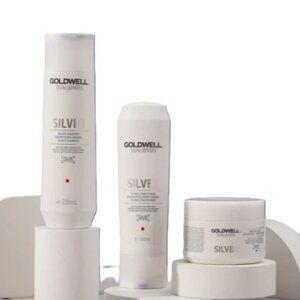 NEW Goldwell Hair Shampoo Conditioner Treatment Dualsenses SILVER Trio Boxed Set